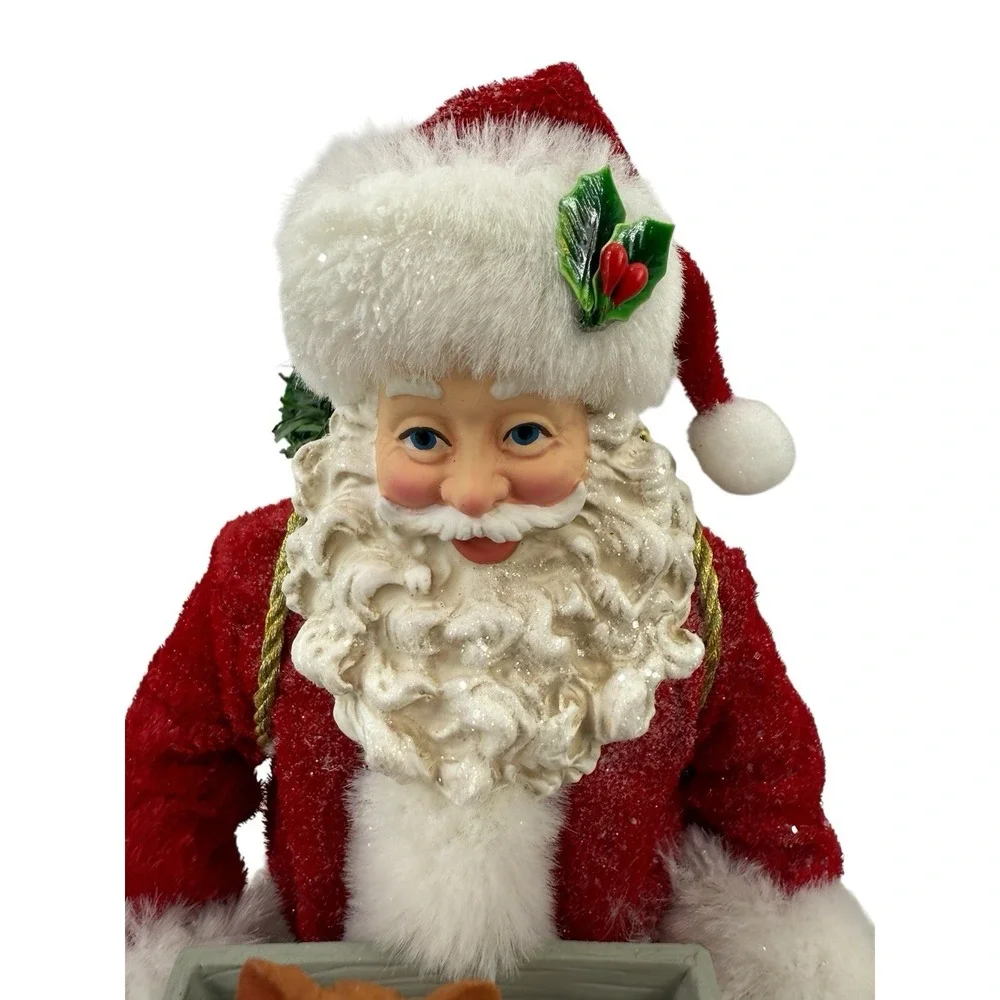 Kurt Adler Adopt-A-Pet Santa With Dog & Cats 2 PC Set 
